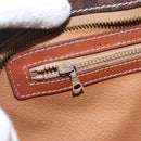 CELINE Macadam Canvas Tote Bag PVC Leather Brown Gold Auth 156873-16