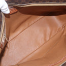 CELINE Macadam Canvas Tote Bag PVC Leather Brown Gold Auth 156873-17