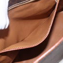 CELINE Macadam Canvas Tote Bag PVC Leather Brown Gold Auth 156873-21