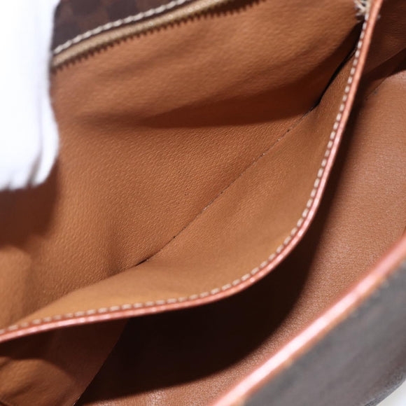 CELINE Macadam Canvas Tote Bag PVC Leather Brown Gold Auth 156873