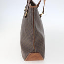 CELINE Macadam Canvas Tote Bag PVC Leather Brown Gold Auth 156873-4