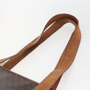 CELINE Macadam Canvas Tote Bag PVC Leather Brown Gold Auth 156873-8