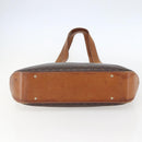 CELINE Macadam Canvas Tote Bag PVC Leather Brown Gold Auth 156873-9