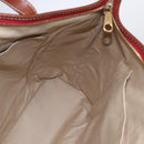 Chloe Tote Bag Leather Red Gold Auth 156874-17