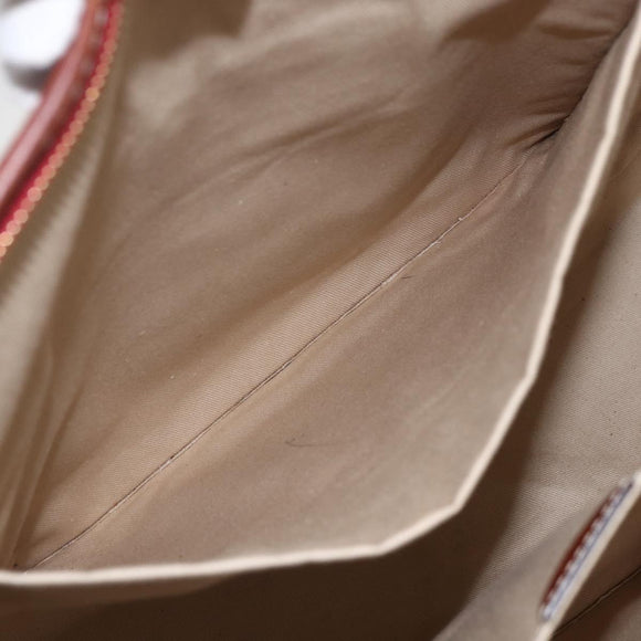 Chloe Tote Bag Leather Red Gold Auth 156874