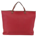 Chloe Tote Bag Leather Red Gold Auth 156874-3