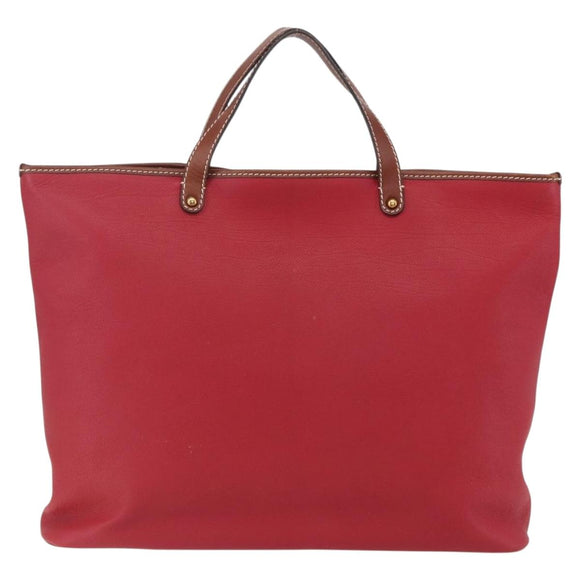 Chloe Tote Bag Leather Red Gold Auth 156874