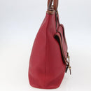 Chloe Tote Bag Leather Red Gold Auth 156874-4