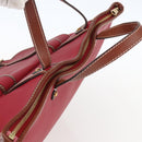 Chloe Tote Bag Leather Red Gold Auth 156874-6