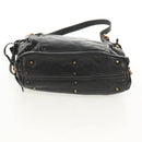 Chloe Paddington Shoulder Bag Leather Black Gold Silver Auth 156875V-10