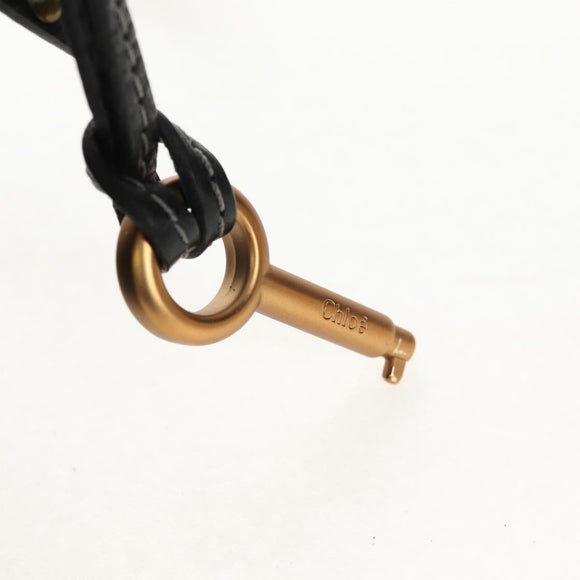 Chloe Paddington Shoulder Bag Leather Black Gold Silver Auth 156875V