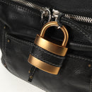 Chloe Paddington Shoulder Bag Leather Black Gold Silver Auth 156875V-16