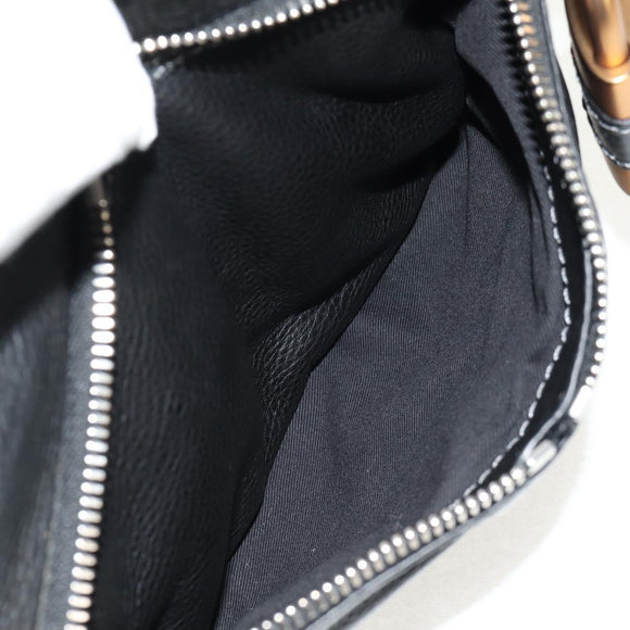 Chloe Paddington Shoulder Bag Leather Black Gold Silver Auth 156875V