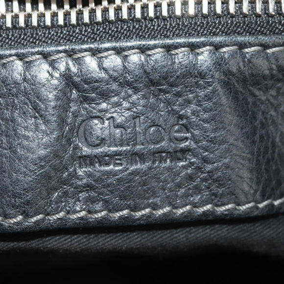 Chloe Paddington Shoulder Bag Leather Black Gold Silver Auth 156875V