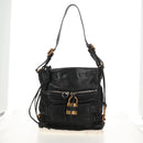 Chloe Paddington Shoulder Bag Leather Black Gold Silver Auth 156875V-29