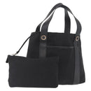 BVLGARI Logo Mania Tote Bag Canvas Black Silver Auth 156876-1