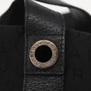 BVLGARI Logo Mania Tote Bag Canvas Black Silver Auth 156876-10