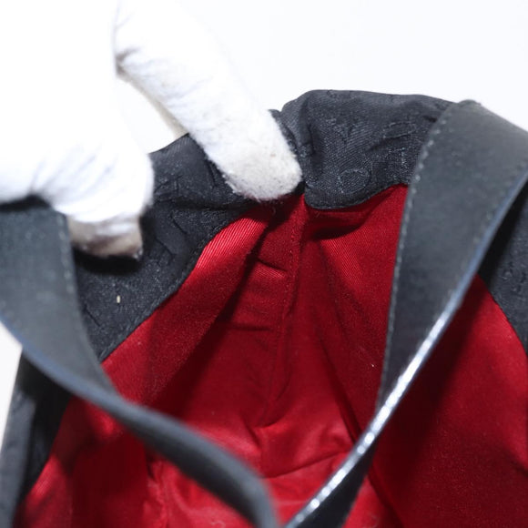 BVLGARI Logo Mania Tote Bag Canvas Black Silver Auth 156876