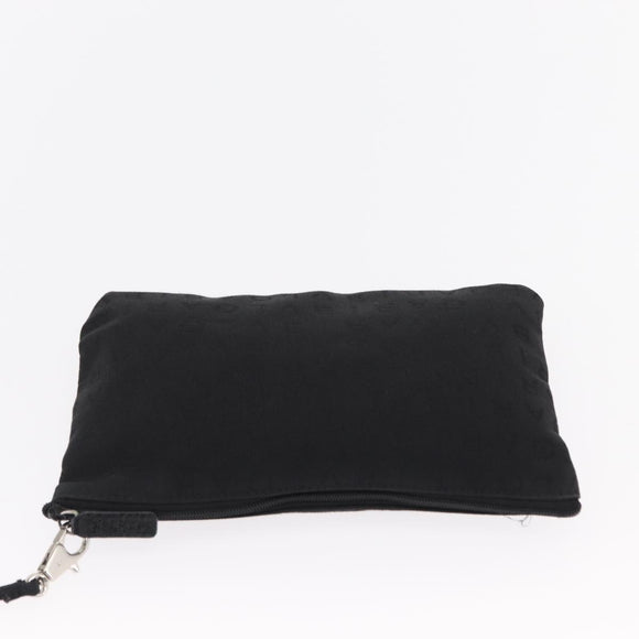 BVLGARI Logo Mania Tote Bag Canvas Black Silver Auth 156876