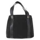 BVLGARI Logo Mania Tote Bag Canvas Black Silver Auth 156876-2