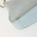 GUCCI Bamboo Hand Bag Suede 2way Light Blue Gold 001 1638 2615 Auth 156879-16