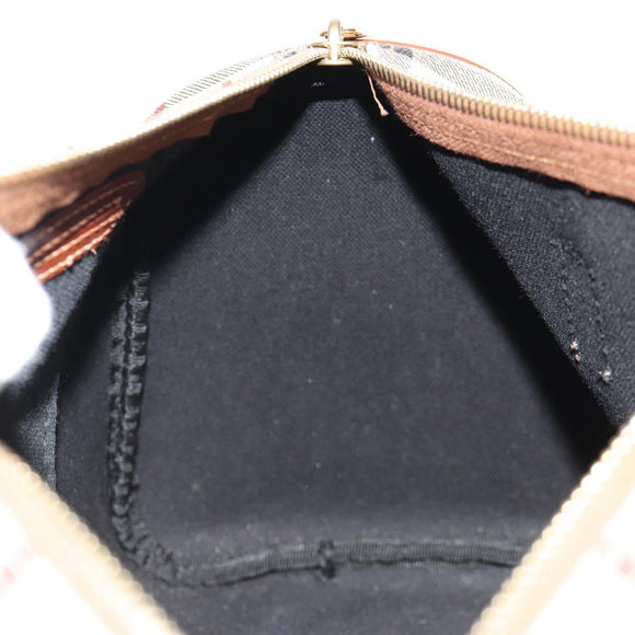 BURBERRY Nova Check Boston Bag PVC Leather Beige Gold Auth 156880V