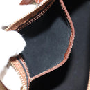 BURBERRY Nova Check Boston Bag PVC Leather Beige Gold Auth 156880V-20