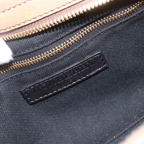 BURBERRY Nova Check Shoulder Bag Canvas Beige Gold Auth 156881V