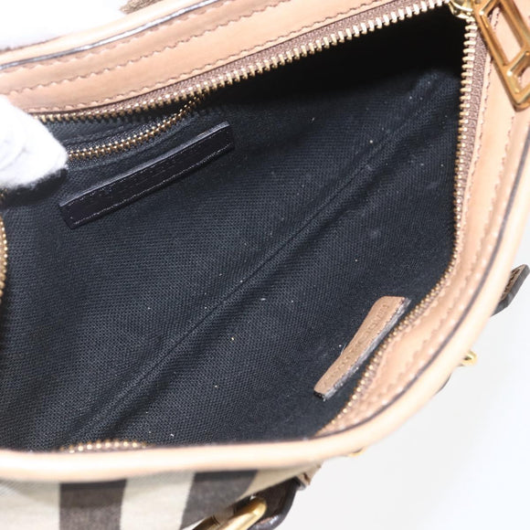 BURBERRY Nova Check Shoulder Bag Canvas Beige Gold Auth 156881V