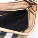 BURBERRY Nova Check Shoulder Bag Canvas Beige Gold Auth 156881V-18