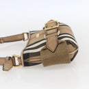 BURBERRY Nova Check Shoulder Bag Canvas Beige Gold Auth 156881V-4