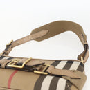 BURBERRY Nova Check Shoulder Bag Canvas Beige Gold Auth 156881V-8