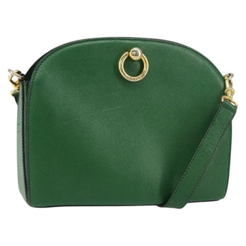CELINE Shoulder Bag Leather Green Gold Auth 156882