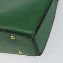 CELINE Shoulder Bag Leather Green Gold Auth 156882-12