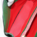 CELINE Shoulder Bag Leather Green Gold Auth 156882-16