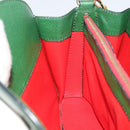 CELINE Shoulder Bag Leather Green Gold Auth 156882-17