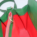 CELINE Shoulder Bag Leather Green Gold Auth 156882-18