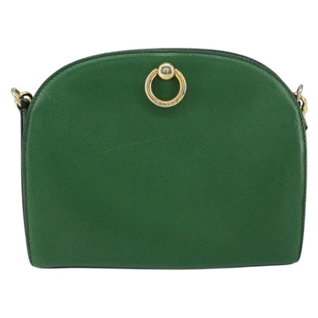 CELINE Shoulder Bag Leather Green Gold Auth 156882 - 0