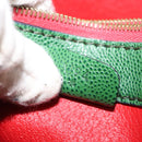 CELINE Shoulder Bag Leather Green Gold Auth 156882-22