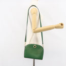 CELINE Shoulder Bag Leather Green Gold Auth 156882-23