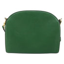 CELINE Shoulder Bag Leather Green Gold Auth 156882-3