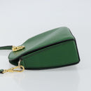 CELINE Shoulder Bag Leather Green Gold Auth 156882-5