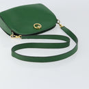 CELINE Shoulder Bag Leather Green Gold Auth 156882-7