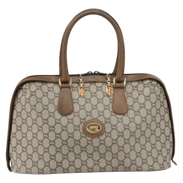 GUCCI GG Plus Supreme Boston Bag PVC Beige Gold Auth 156884 - 0