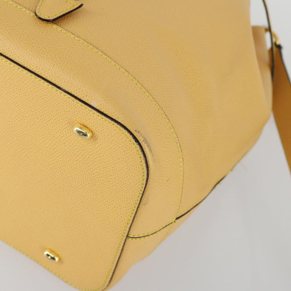 CELINE Schultertasche Leder Gold Gelb Auth 156885