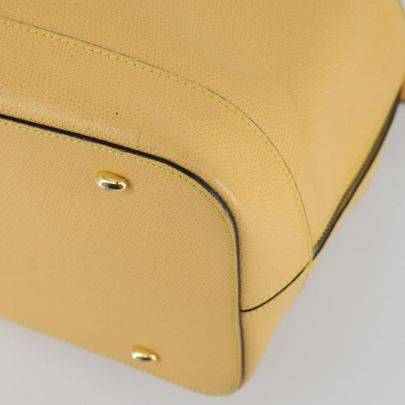 CELINE Schultertasche Leder Gold Gelb Auth 156885