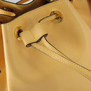 CELINE Schultertasche Leder Gold Gelb Auth 156885-17