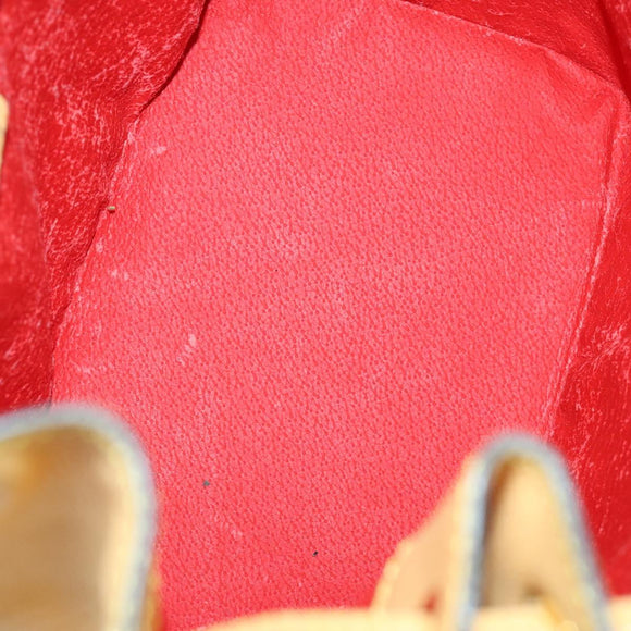 CELINE Shoulder Bag Leather Gold Yellow Auth 156885