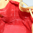 CELINE Shoulder Bag Leather Gold Yellow Auth 156885-17