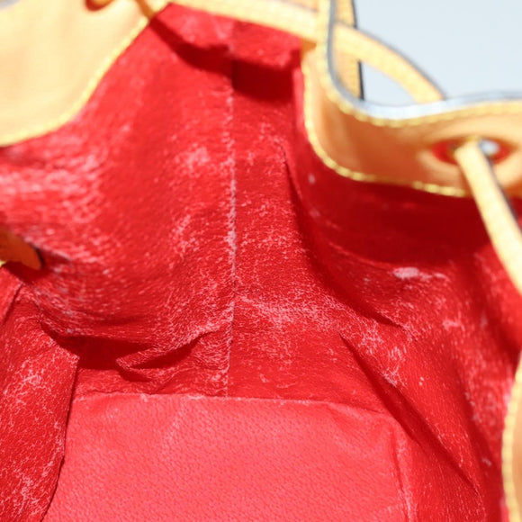 CELINE Shoulder Bag Leather Gold Yellow Auth 156885